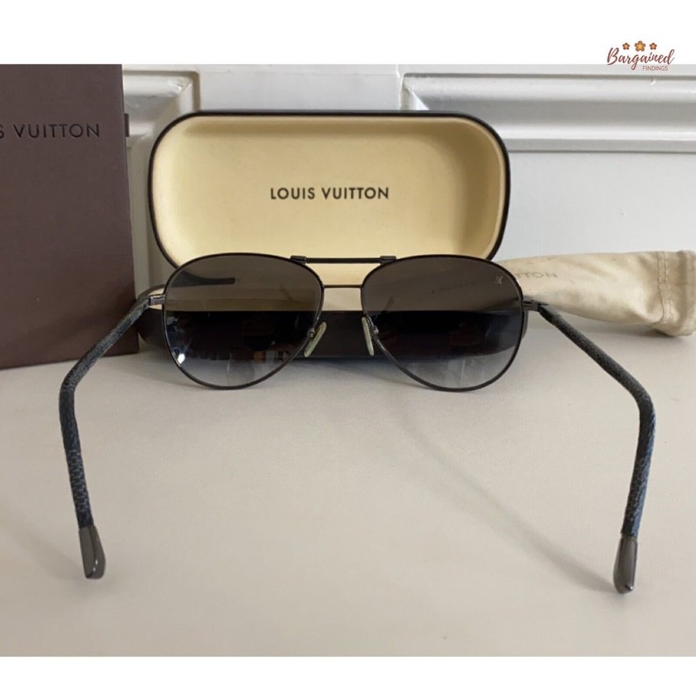 Authentic LOUIS VUITTON Damier Graphite Gunmetal Conspiration Pilote Sunglasses - Picture 3 of 12